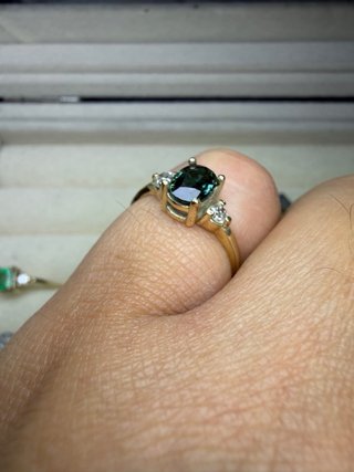 Anillo Oro 14k Zafiro Natural 0.61ct Diamantes