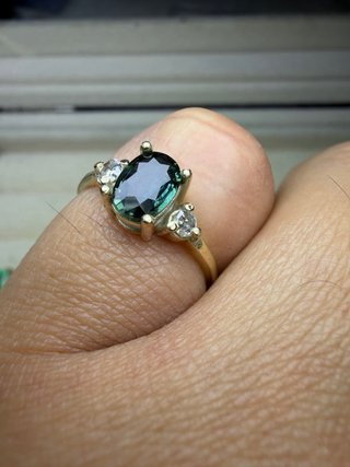 Anillo Oro 14k Zafiro Natural 0.61ct Diamantes