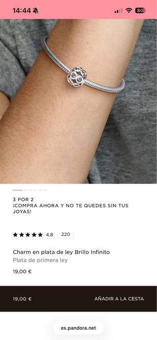 Pulsera Pandora con 6 Charms