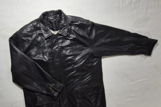 Giaccone in pelle nero