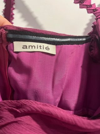 Vestido largo Amitié seda rosa y morado