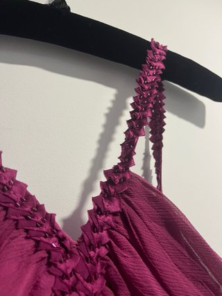 Vestido largo Amitié seda rosa y morado