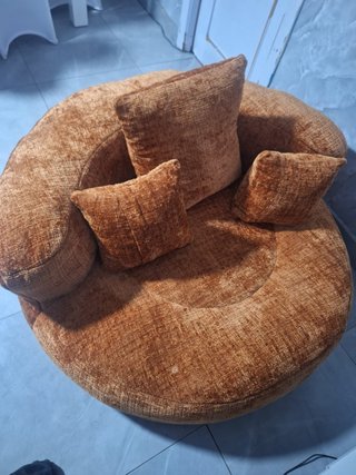 Sillón Puf Redondo Naranja