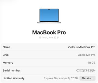 MacBook Pro 16 M4 Pro 2024 48GB 512GB