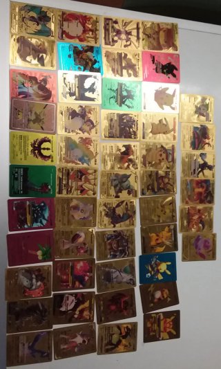 50 Cartas Pokémon Doradas Colores