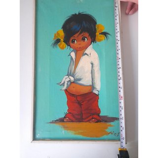 Pintura al óleo niña