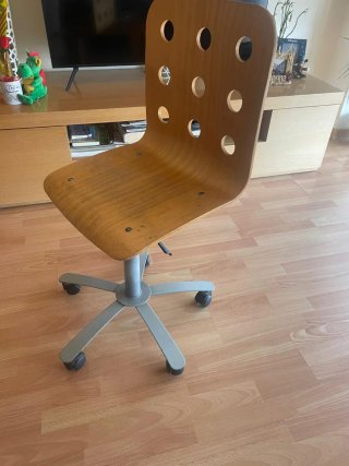 Silla de oficina ajustable madera y metal