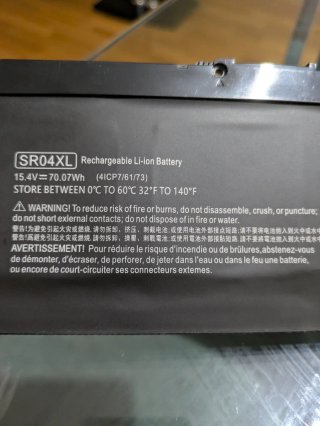 Batteria SR04XL 15.4V 70.07Wh HP Omen