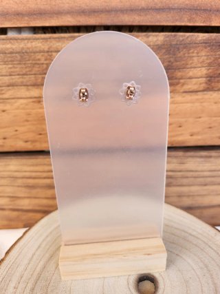 Pendientes de Acero con piedra Cuarzo Rosa