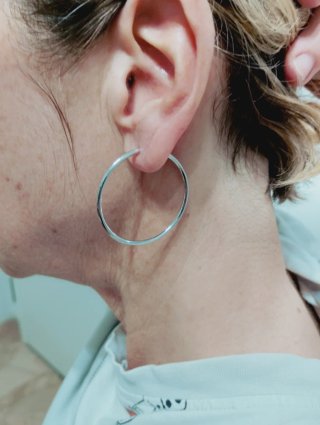 Orecchini cerchio oro bianco 18kt 4cm