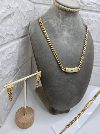Conjunto Acero Quirúrgico Chapado Oro
