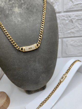 Conjunto Acero Quirúrgico Chapado Oro