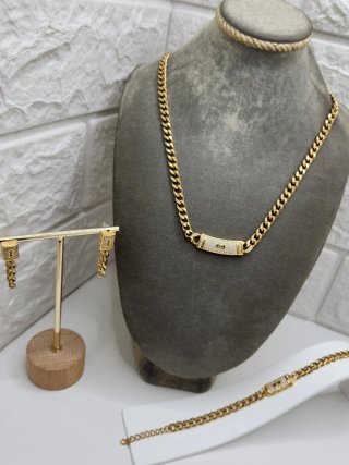 Conjunto Acero Quirúrgico Chapado Oro