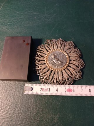 Antigua medalla filigrana plata Córdoba