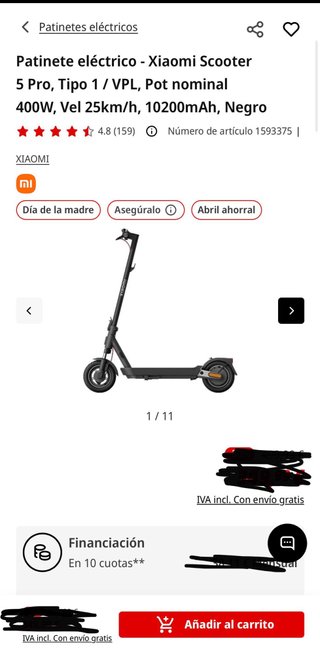 Patinete Eléctrico Xiaomi Scooter 5 Pro