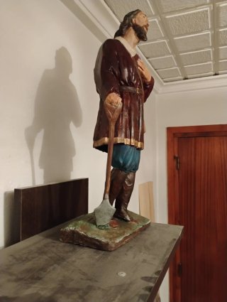 Figura San Isidro Labrador 42cm altura. Muy detall