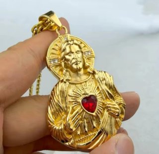 Colgante Sagrado Corazón Jesús 18k