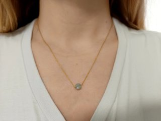Colgante piedra aguamarina oro