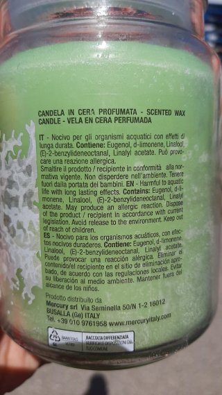 Candela profumata muschio bianco 500g nuova