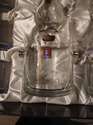 Juego vasos, cubitera y jarra plata