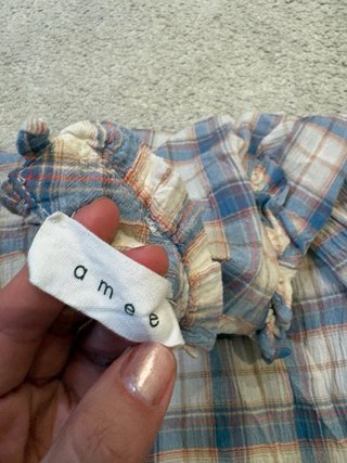 Camisa Mulaya volantes cuello cuadros XS