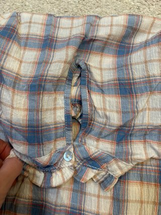 Camisa Mulaya volantes cuello cuadros XS
