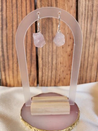 Pendientes de Plata y piedra Cuarzo Rosa