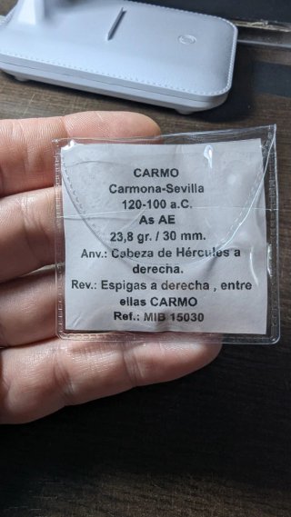 Moneda Íbera Carmo 120-100 a.C.