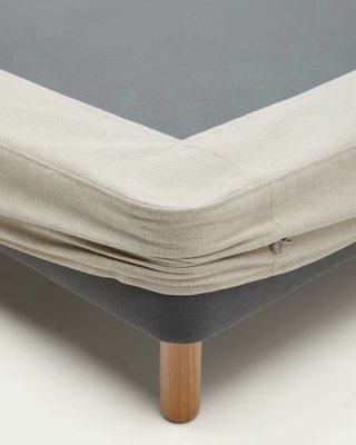 Cama Matrimonio Madera y Tela