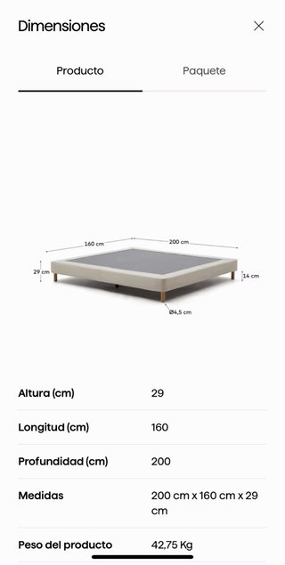 Cama Matrimonio Madera y Tela