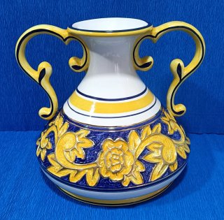 Jarrón Cerámica Grande Vintage Relieve 30x30cm