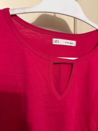 Camiseta Sfera manga volante fucsia Talla M