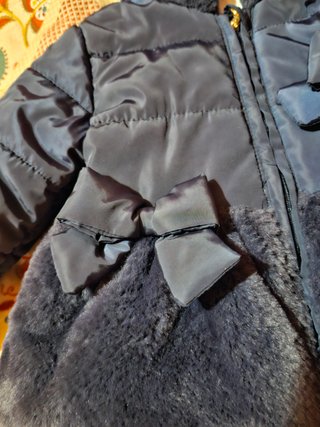 Giubbotto bimba originalMarines blu con pelliccia