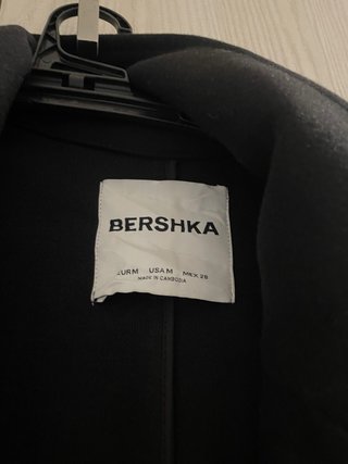 Abrigo paño Bershka negro
