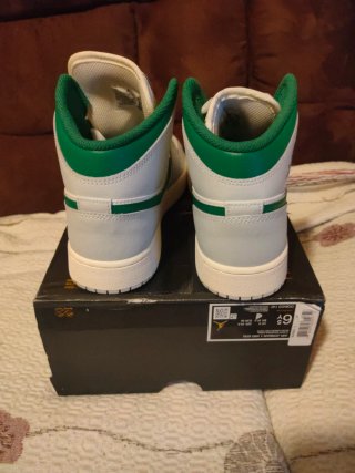 Zapatillas Jordan Air 1 Mid Gris/Verde Talla 39