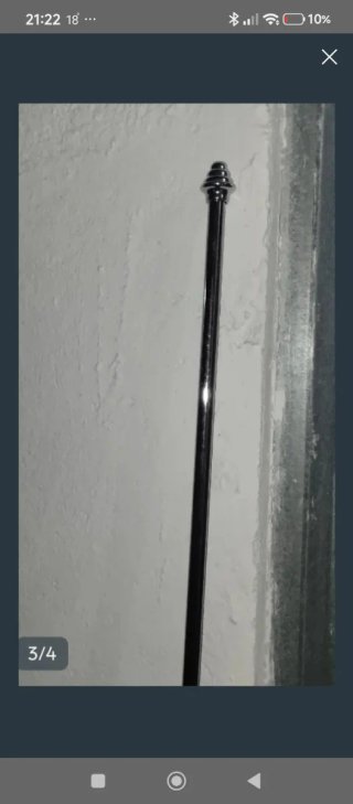 Barra Cortina Metal Plateada 180cm