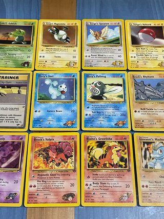18 cartas pokémon inglés GYM