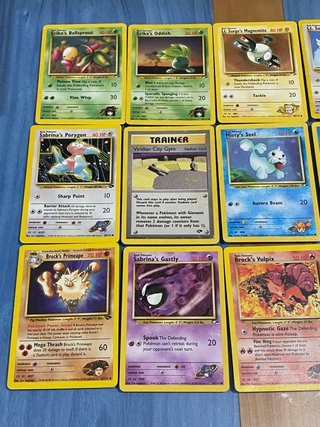 18 cartas pokémon inglés GYM