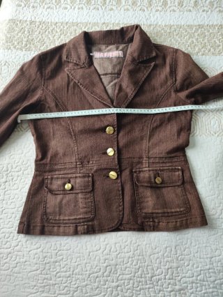 Blazer vaquera marrón talla M cazadora denim mujer