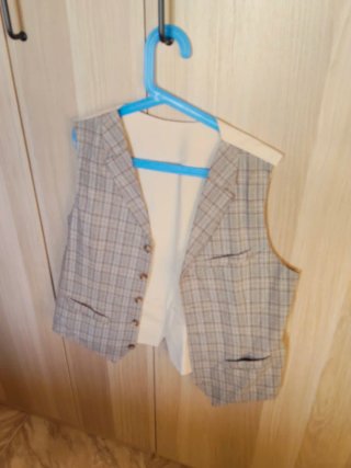 Traje comunión niño azul y beige