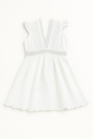 Vestido blanco broderie romántico