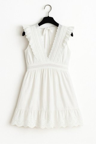 Vestido blanco broderie romántico