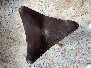 Taburete plegable madera y piel