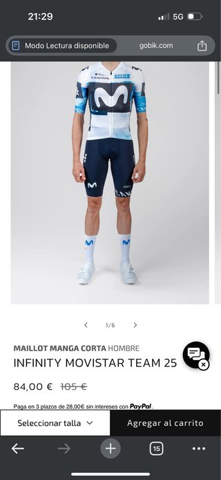 Maillot y culote Gobik Movistar Team Nuevo TallaS