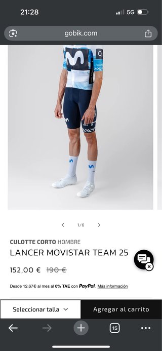 Maillot y culote Gobik Movistar Team Nuevo TallaS