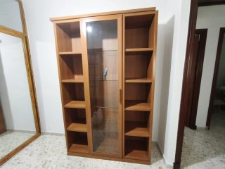 Librería de madera y cristal