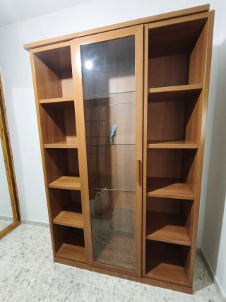 Librería de madera y cristal