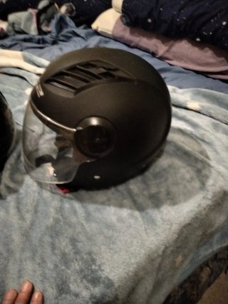 Casco Scooter Blanco y Dorado