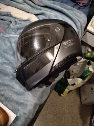 Casco Scooter Blanco y Dorado