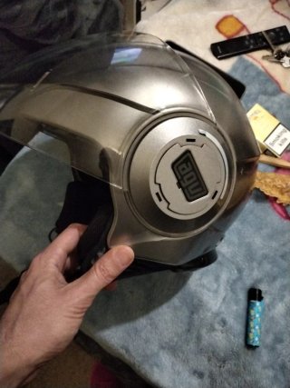 Casco Scooter Blanco y Dorado